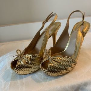 Joan & David Gold Heels 6.5